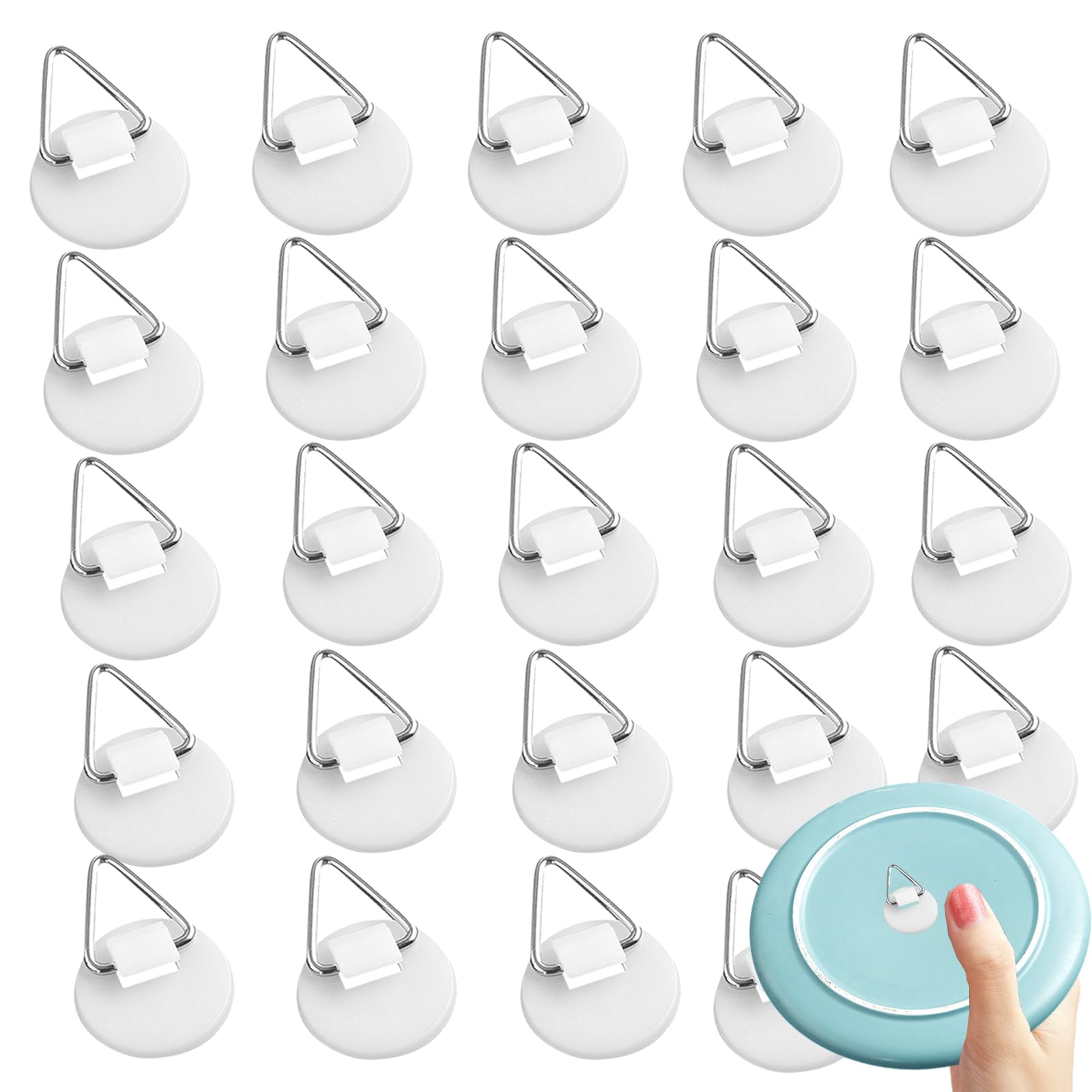 30 Pezzi Ganci Autoadesivi Invisibili – Quadrati E Rotondi 2,2-2,5 Cm – Porta Piatti, Asciugamani, Quadri – Adesivi Trasparenti Per Piastrelle E Vetro