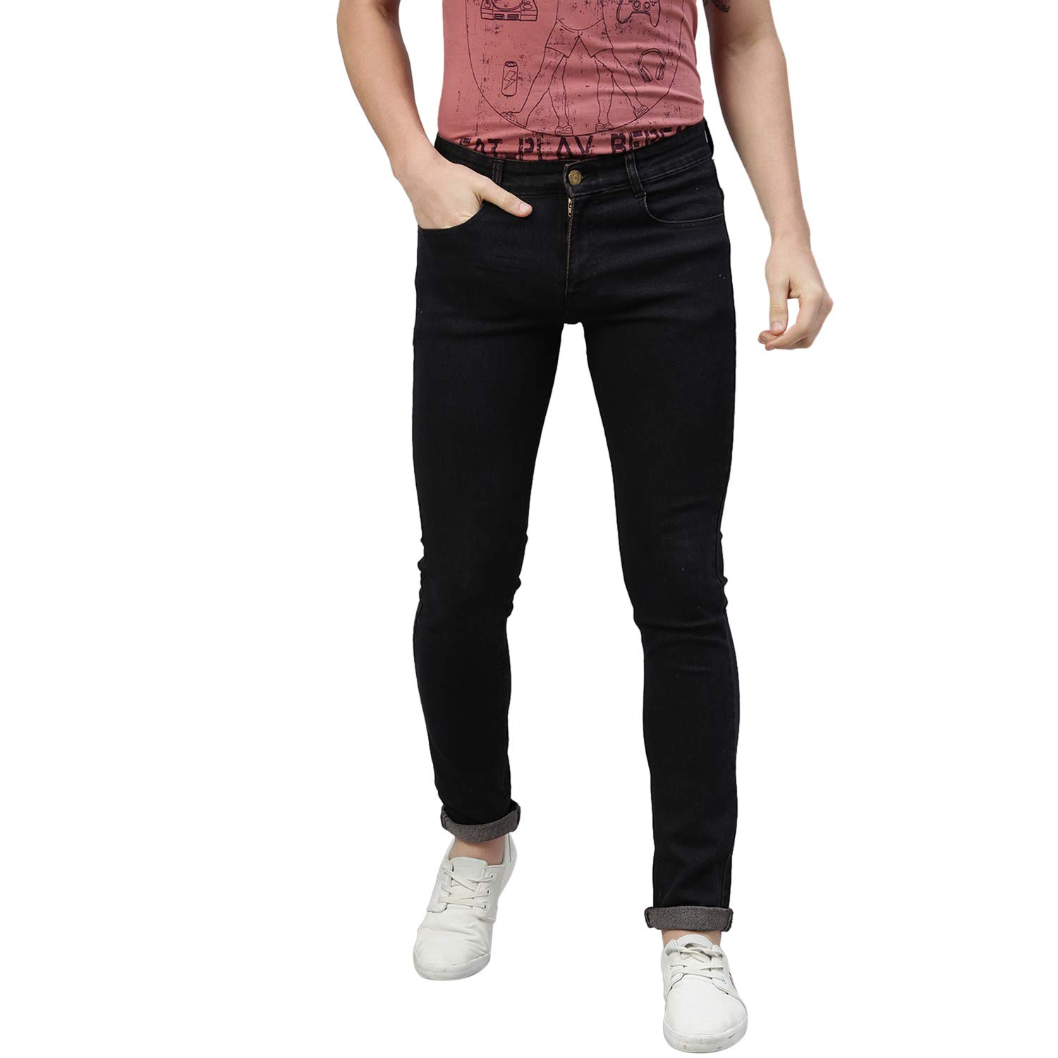 Urbano Fashion Men's Slim Fit Washed Jeans Stretchable