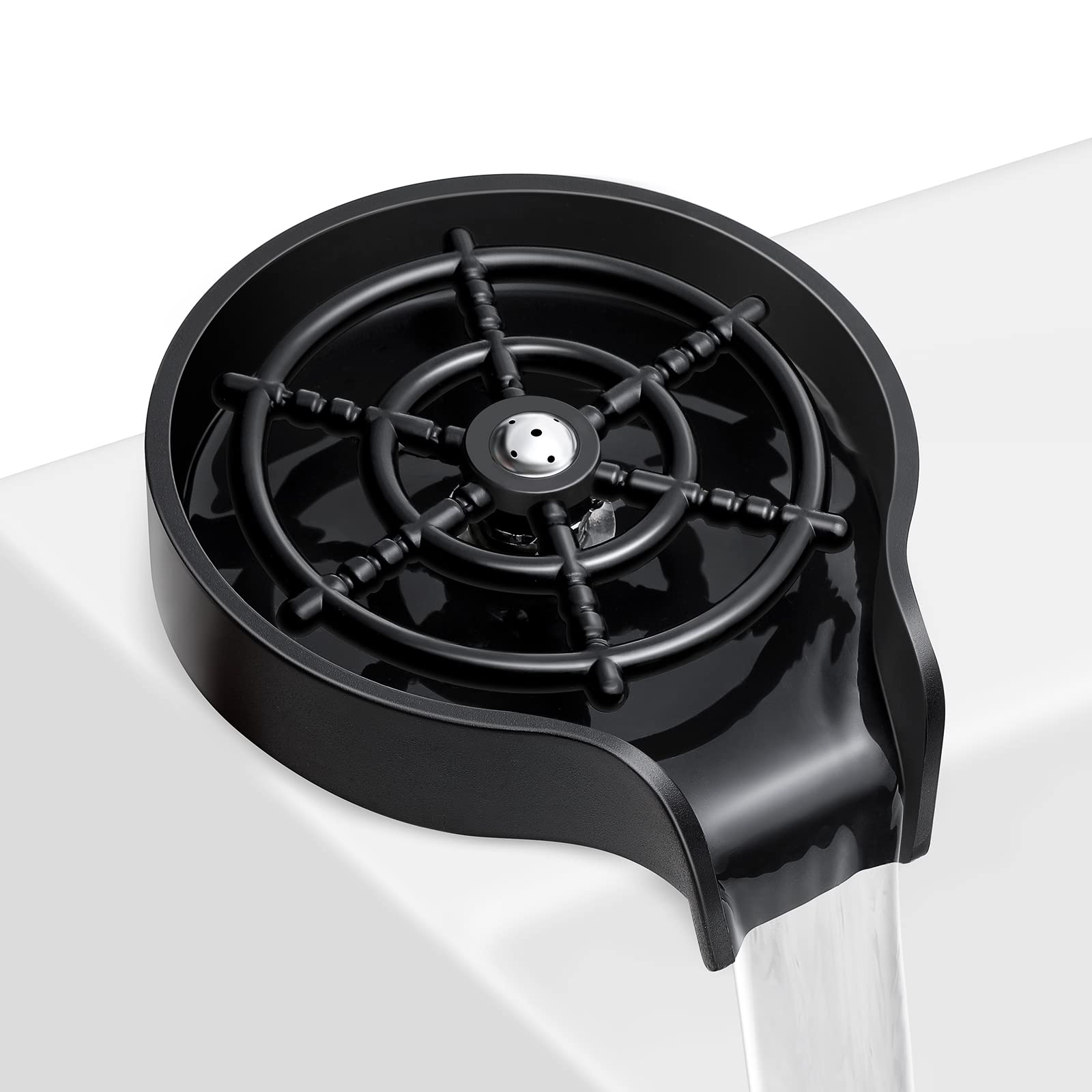 Diyauder Automatic Glass Cup Washer, Home Restaurant Bar Quick Cleaning Glass Rinser Kitchen Sink Fittings, Suitable for Most Types of Cups and Utensils