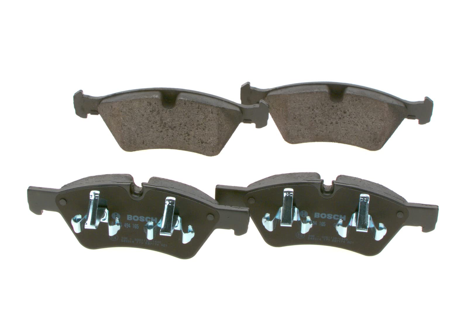 BOSCH Bremsbelagsatz, Scheibenbremse 0986494165 | Bosch Calidad: reducción de ruido y polvo, certificado ECE-R90, sin cobre