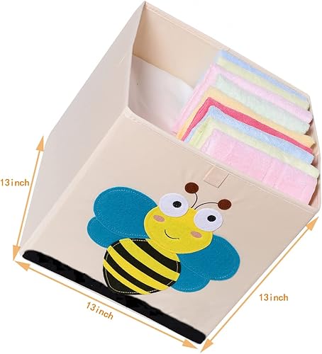 Miniatura 2 de Caja de juguetes plegable de tela animal plegable de 13 pulgadas, cubo de almacenamiento, cubo, cofre, cesta, organizador 13x13