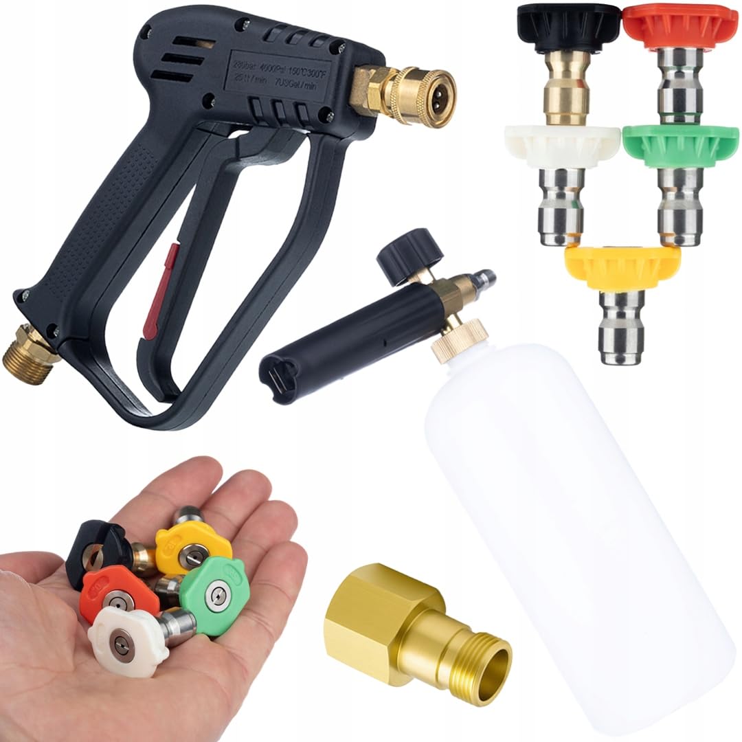 Rosfix Pistola de 5 boquillas EasyLock M22, 1 L, compatible con Karcher
