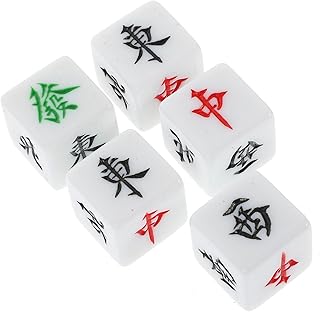 SAFIGLE 5Pcs 22Mm Dados De Mahjong Acessórios Layouts De Dados Dados De Festa Ferramenta De Jogo De Tabuleiro A Granel Tabuleiro De Damas Acrílico Adereços De Jogo Dados De Mahjong Dados