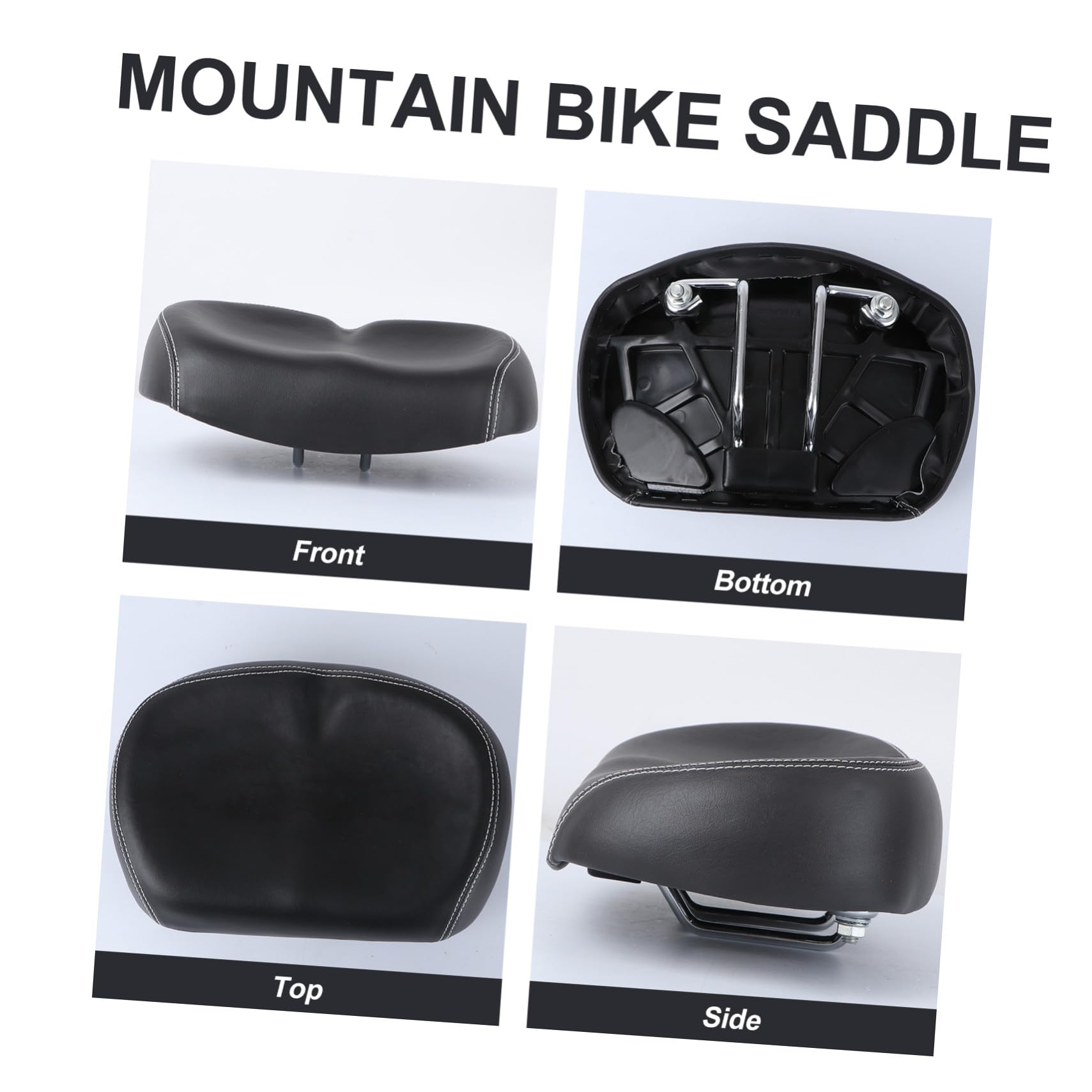 TOYANDONA Sillín de Bicicleta Ergonómico Absorbente Sin Nariz Asiento De Bicicleta Acolchado Ligero Con Absorción De Golpes Negro Cómodo Para Niños Niñas Bicicleta De Montaña Fácil Montaje Sillín