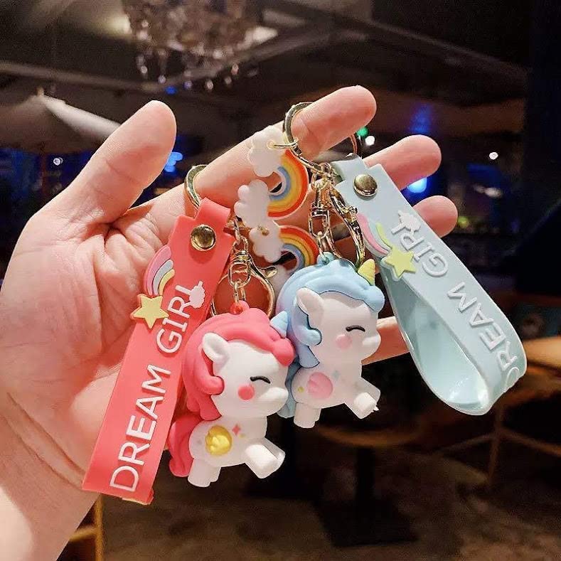 SAMVARDHAN Unicorn Key Ring Key Chain for Girls Silicone Unicorn