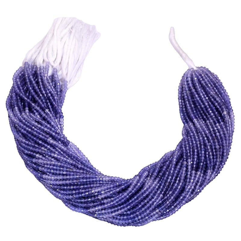 Micro perles à facettes tanzanite véritable 2mm 2.5mm rondelle lot de 5 brins de 13 pouces