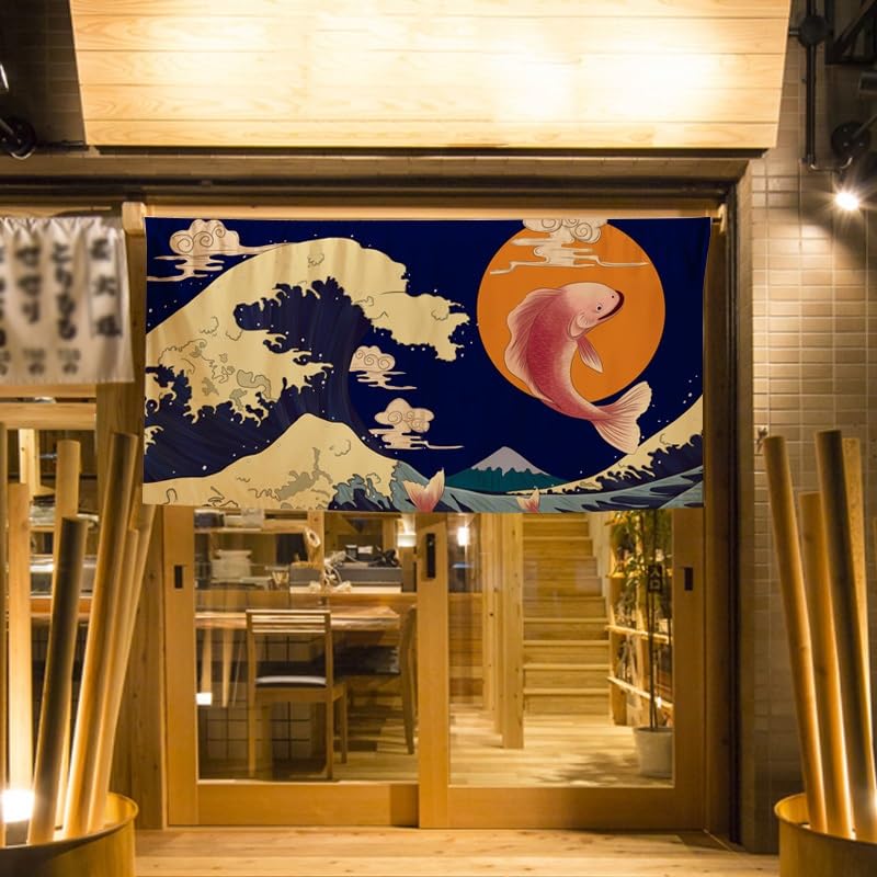 Rideaux de porte noren japonais pour créer une ambiance zen dans votre bar à sushi
