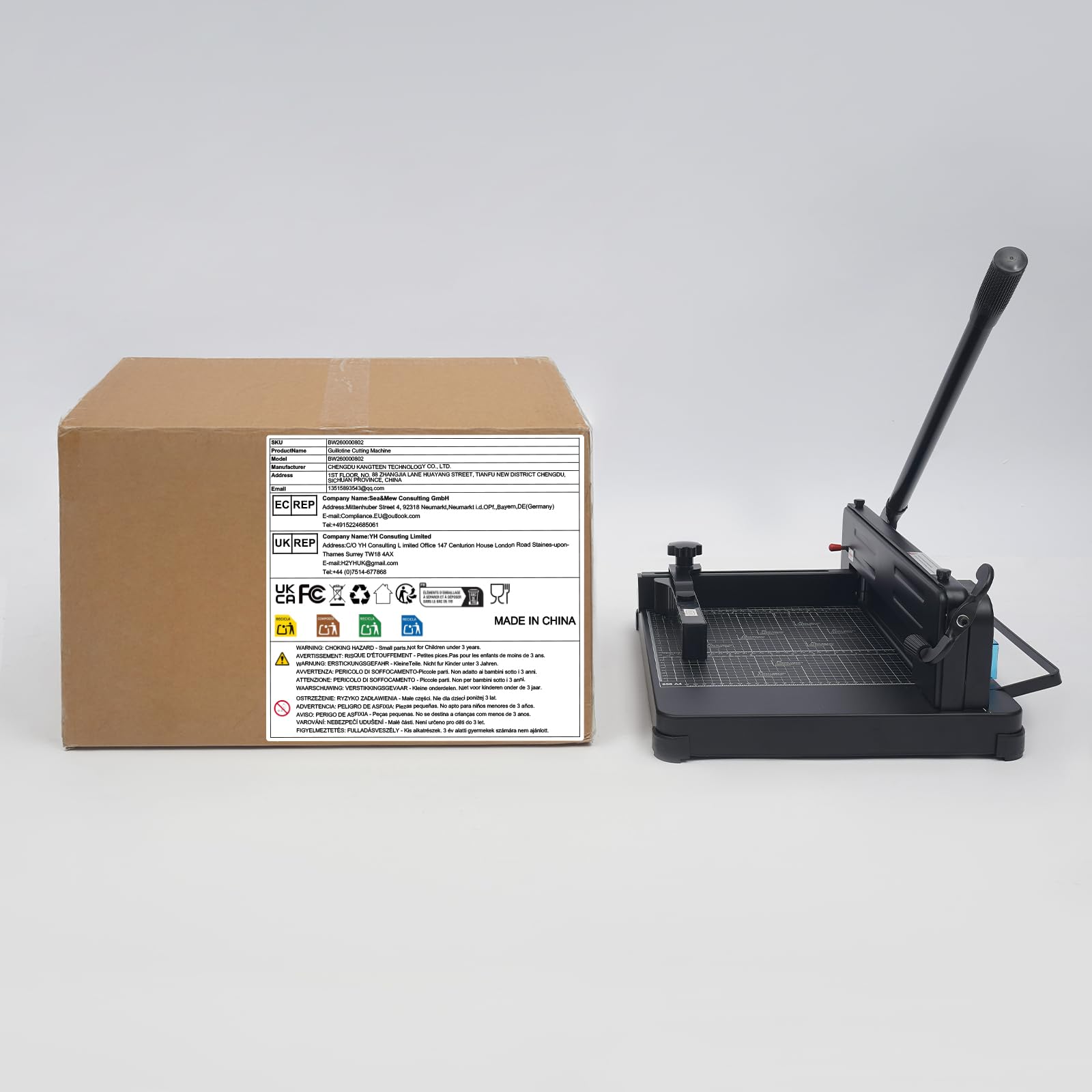 A4 Robuster Hebelschneider bis 400 Blatt Für Papier, Fotos (Schwarz) | Robuste Konstruktion zum Schneiden von Dickem Papier, Einstellbare Kraft, präzise und einfach zu bedienen für Büro Design