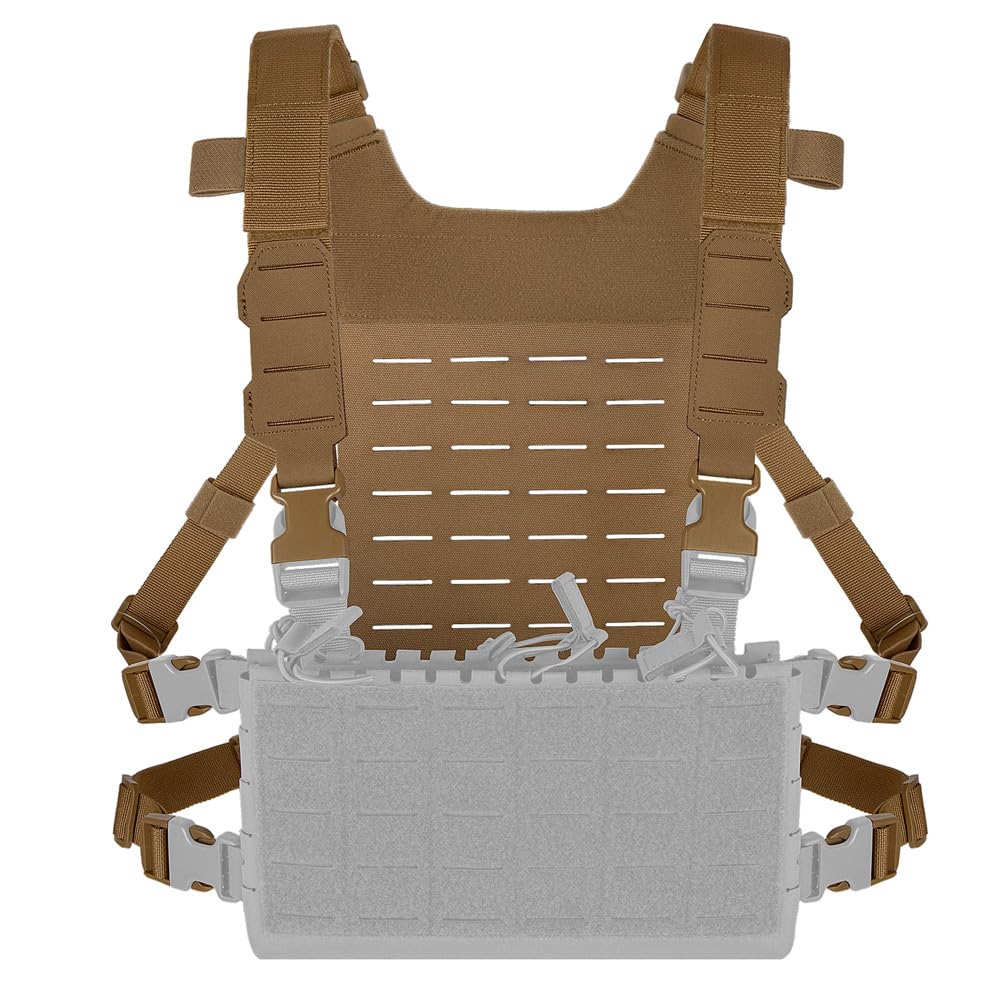 KRYDEX GEAR Tracolla ibrida con pannello MOLLE posteriore per Airsoft Chest Rig