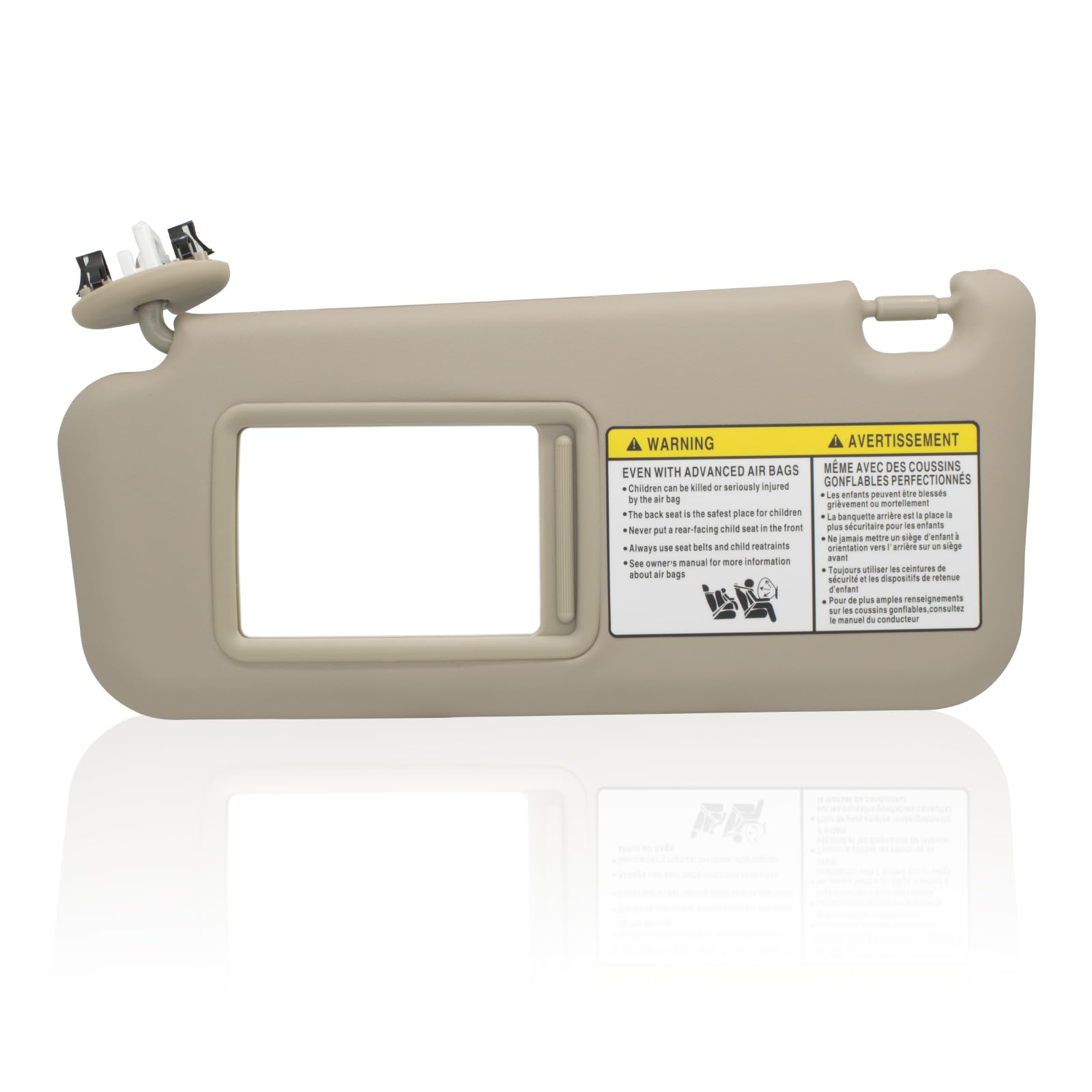 Driver Left Side Sun Visor Compatible with Toyota RAV4 2006 2007 2008 2009 2010 2011 2012 2013 with Light Replace 74320-42501-A1 Beige