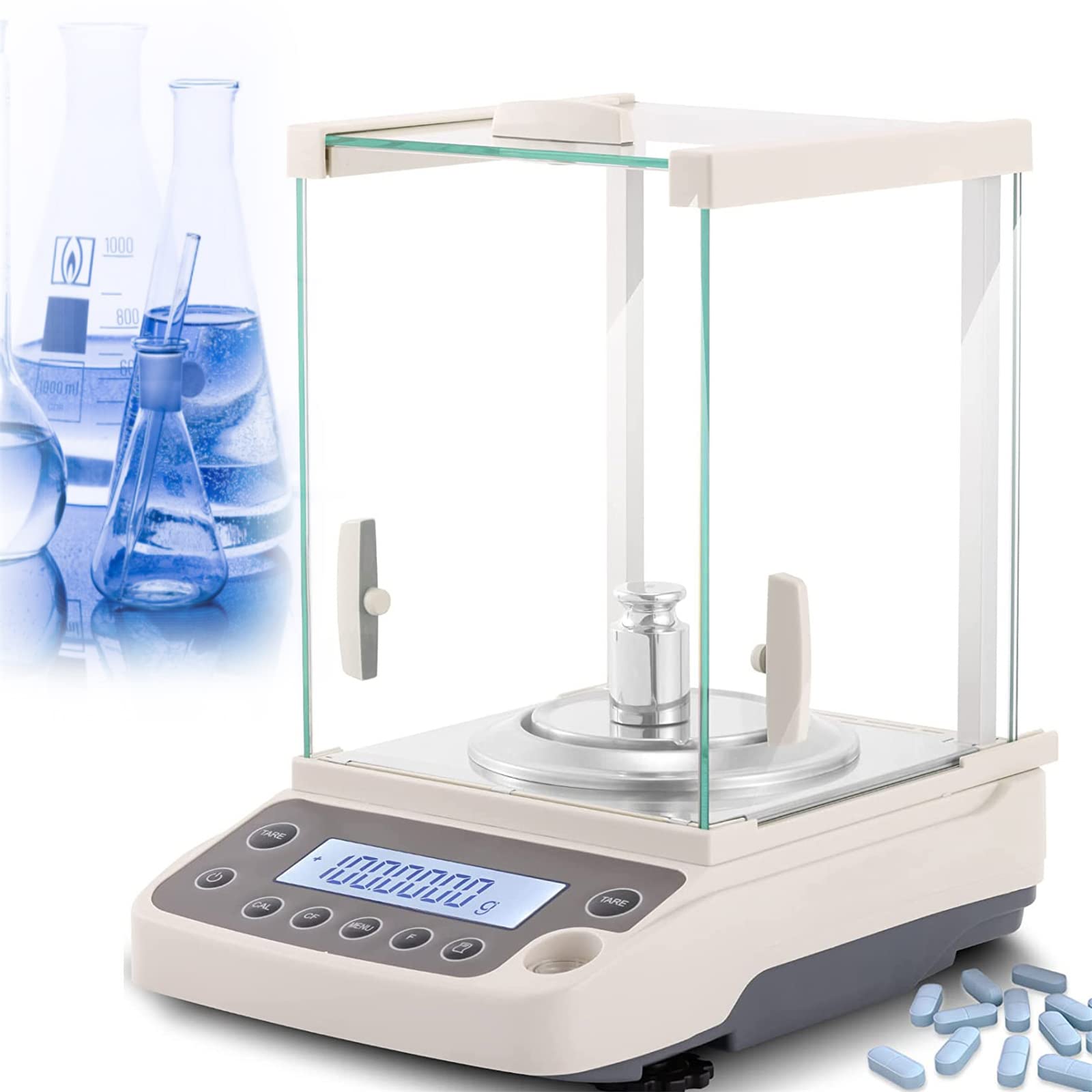 MYUYEE Lab Analytical Balance, 0.0001G Precise Digital Scale With Rs232 Interface, Electronic Laboratory For Jewelry