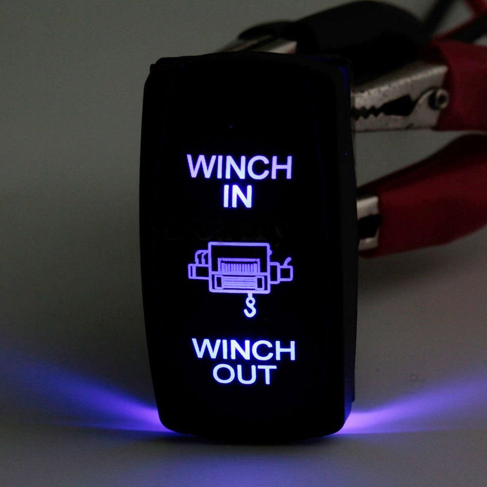 Amazon.com: Ronben Waterproof Rocker Switch Blue LED Winch In Out Light ...