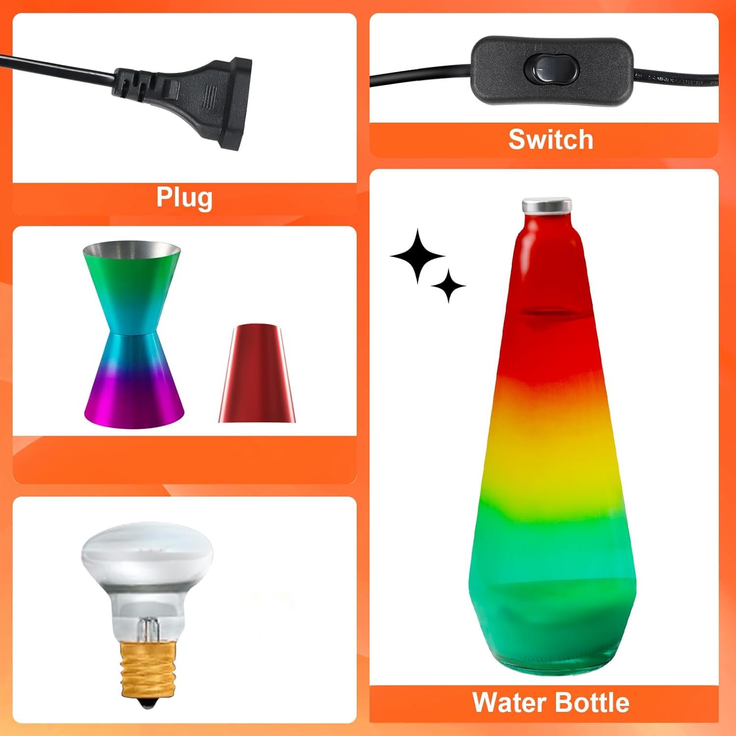 FBSPORT Lavalamp Lampada Lavalamp,Lampada Rilassante, Lampade da comodino, Lampada ad effetto rilassante ideale per camera da letto, soggiorno