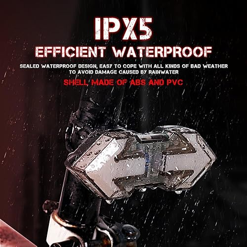 Miniatura 6 de Luz trasera de bicicleta con señales de giro, control remoto inalámbrico recargable por USB, 11 modos de luz LED brillante trasera para bicicleta