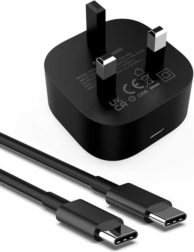 25W USB C Plug,Type C Wall Fast Charger and 1M USB C Cable Compatible