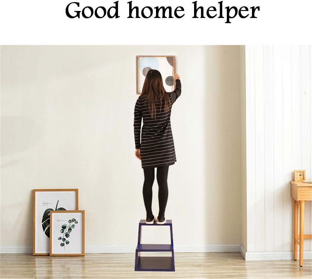 Stepladders Solid Wood Ladder Stool Multifunction Change Shoe Bench Entrance 2 Steps 150Kg Capacity (4 Colour) Folding Steps/B