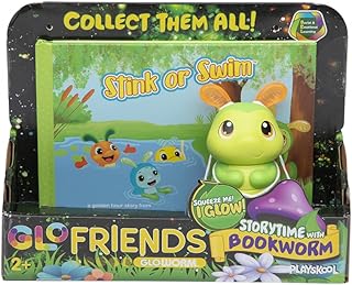 Playskool Glo Friends Stink or Swim! - Storytime with Bookworm - Book with Glowing Toy - Social Emotional Learning SEL Toy - Ages 2+