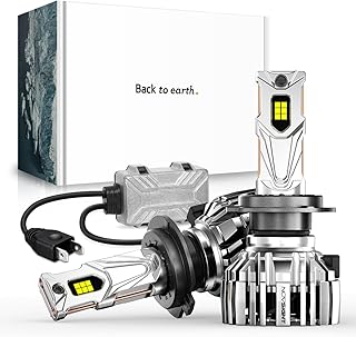NOVSIGHT H7 LED Headlight Bulb 32000LM, 140W Ultra High Power 800% Extremely Brighter Headlights 6500K White High and Low Beam Conversion Kit, 360-Degree Adjustable Adapter, Halogen Replacement