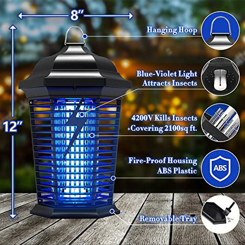 Aosion-Bug Zapper Outdoor,4200V Electronic Mosquito Zapper,Fly Zapper With Mosquito Control Paper,18W Uva Mosquito Lamp,High Powered Waterproof Insect Killer For Home,Kitchen Backyard, Camping. #TOP4
