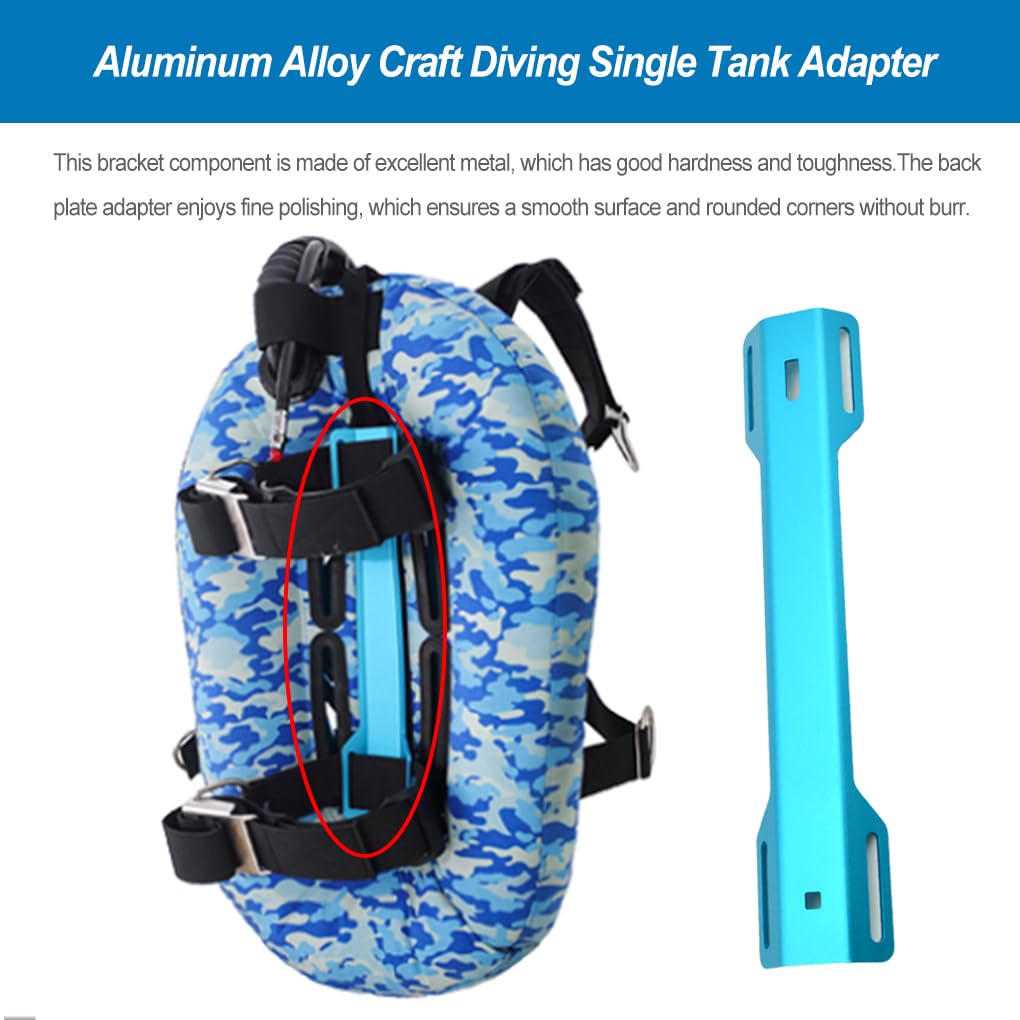 Adaptateur de réservoir unique pour plongée - Support professionnel - Couleur unie - Support pour plaque arrière - Composant BCD - Rouge