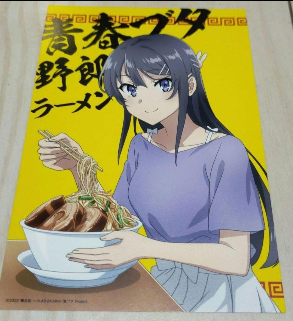 青春ブタ野郎ラーメン 桜島麻衣Tシャツ Lサイズ 4色セット(ポストカード付き) 青春ブタ野郎ラーメン 桜島麻衣Tシャツ Lサイズ 4色セット(ポスト