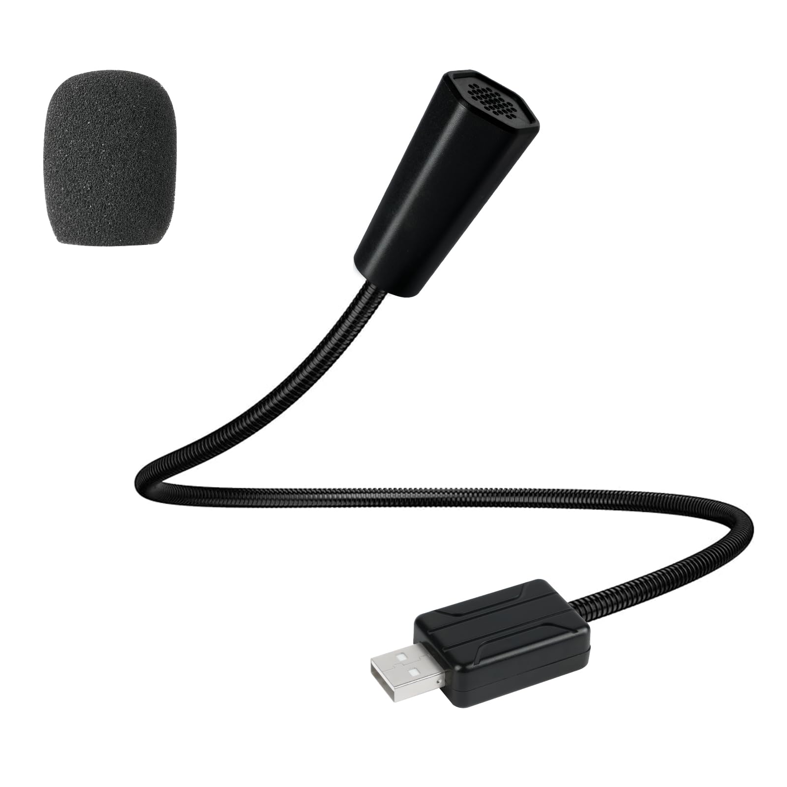 HOTUT USB Mini Mikrofon für PC Laptop - Omnidirektional mit 360° Verstellbarem Schwanenhals für Gesang, Voice-Chat, Webcast, Online-Unterricht, Webkonferenzen
