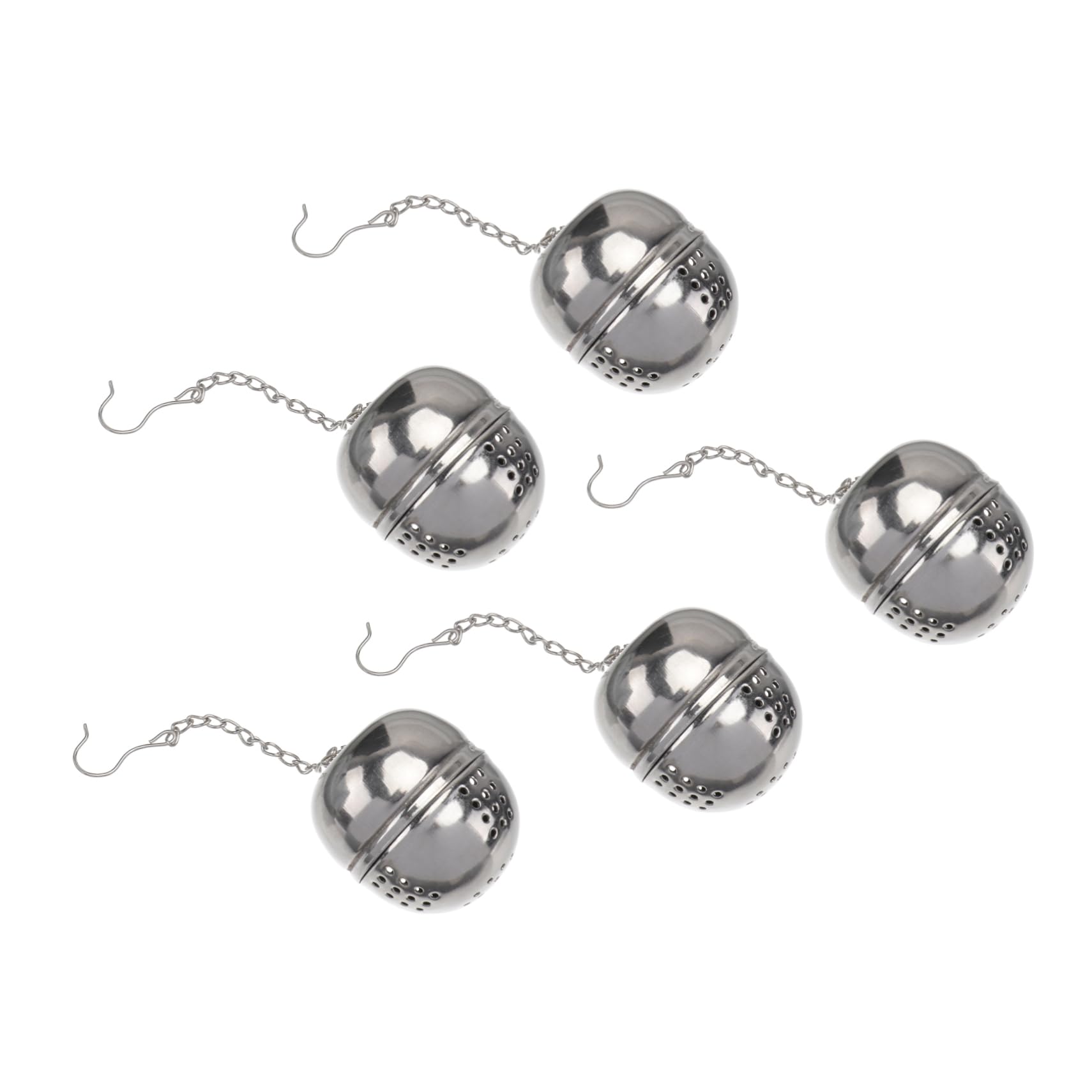 Ciieeo 5pcs Stainless Steel Strainer for Tea Seasoning Filter Hanging Chain Practical -dropping Unique Shape for Efficient Filtering
