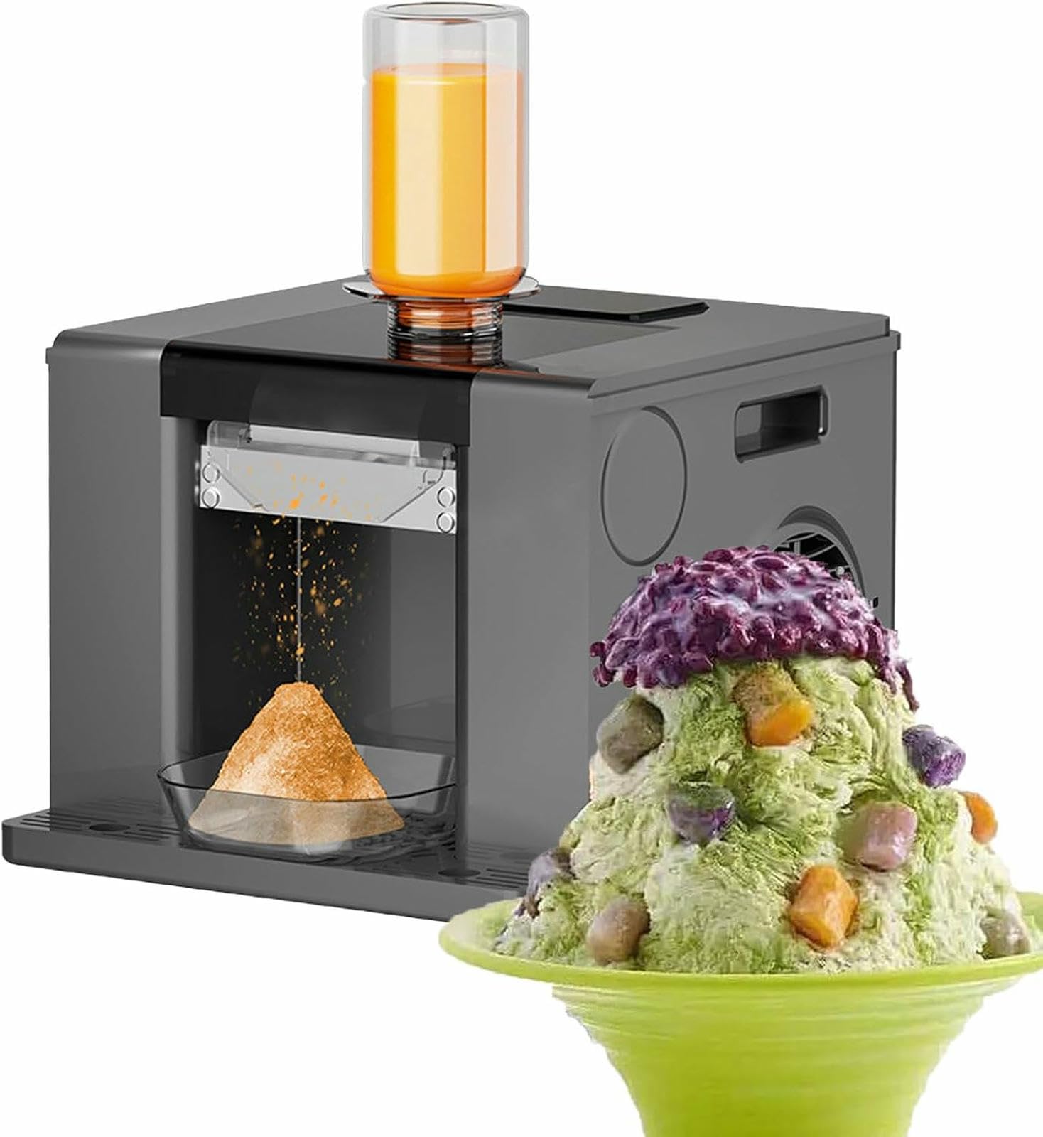 Macchina Elettrica per Triturare Ghiaccio, Produttore di Cono di Neve in Acciaio Inossidabile Ad Alta capacità di 132lbs / Giorno, Perfetto per Casa, Ristoranti, Feste E Camion Alimentari