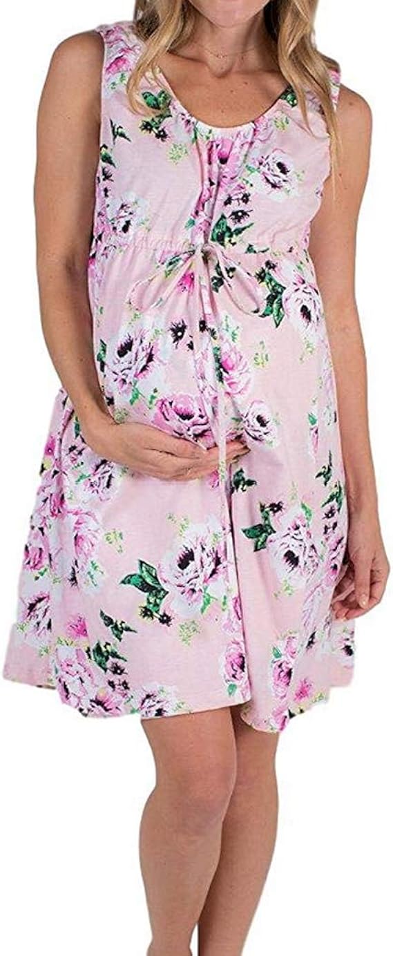 Maternity Labor Delivery Nursing Nightgown Dress Floral Robe Hospital