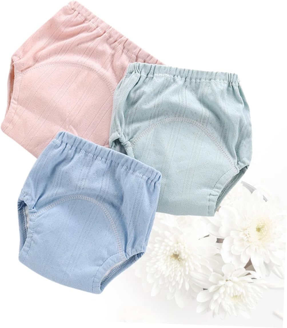 3pcs Boy Girl Training Pants Gazue Reusable Potty Training Pants Leakproof Underwear for Toddlers Washable Diapers Breathable Comfortable Assorted Color