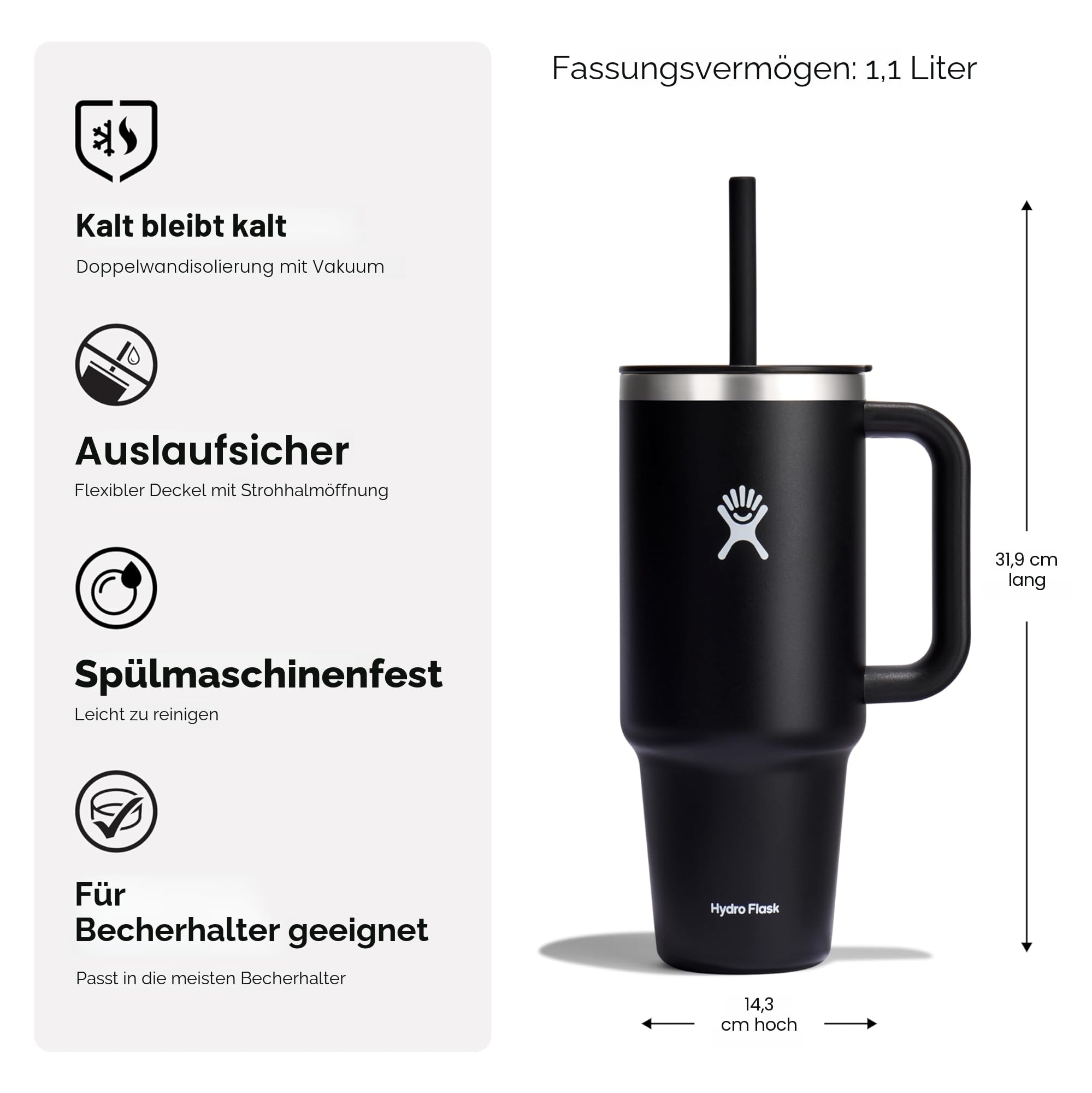 Hydro Flask Reisebecher, Botanical Bliss Agave, 680 ml