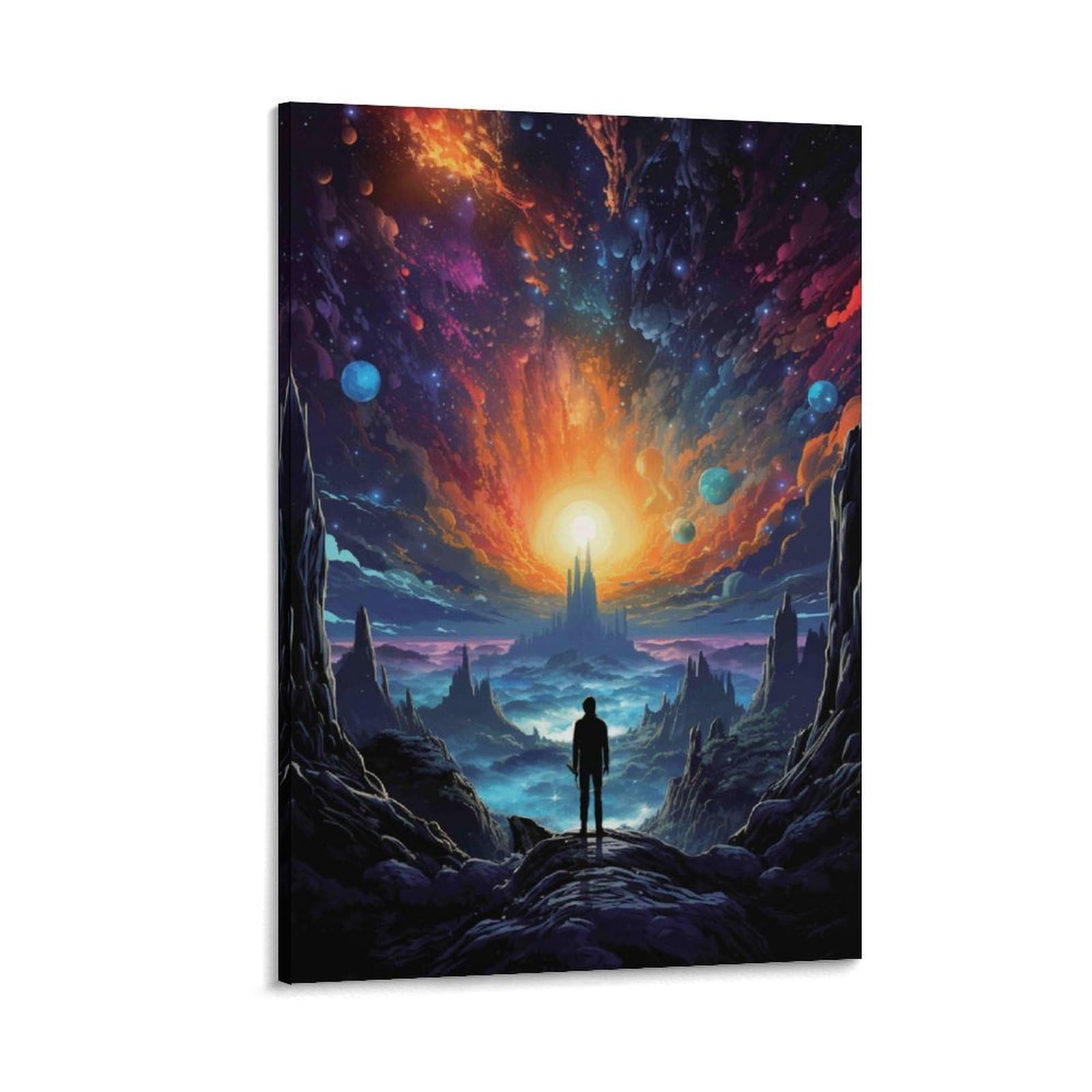 Galaxy Starry Sky 3D Printed Canvas Wall Art Cosmic Nebula Decor nan