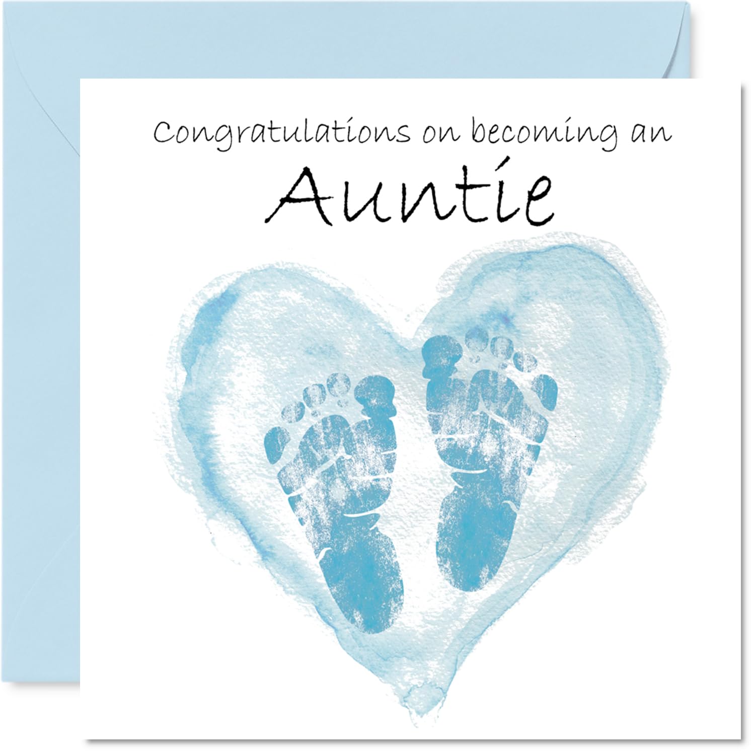 New Baby Boy Card for Auntie - Congrats Becoming - Well Done Congratulations Card for New Auntie, 145mm Welcome To The World Greeting Cards