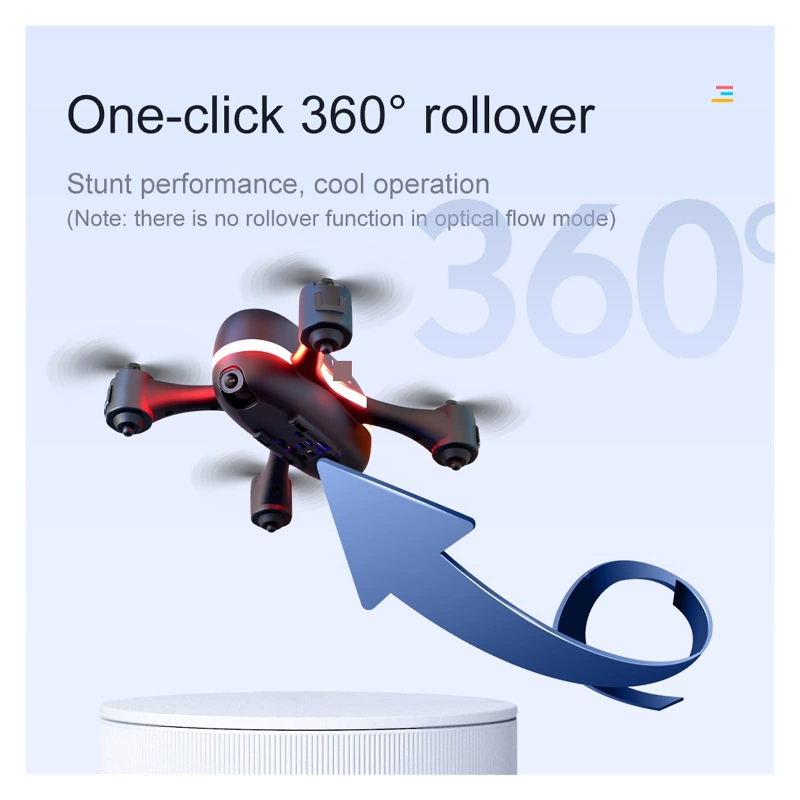 Składany dron Quadcopter Rainbow Mini Drone 720P Przepływ optyczny 2.4G WiFi FPV RC Quadcopter 480P Helikopter z chwytem wysokości dla dzieci Dron (Kolor : NoCam 1B Rozmiar torby : 1) (Biała torba