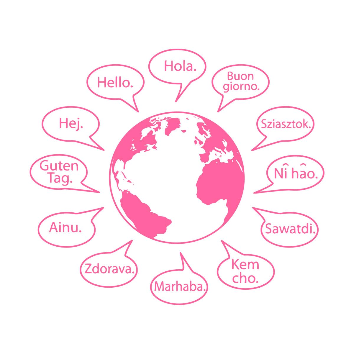 Hello Text Wall Stickers in Many Languages World Map Words Home Decor for Living Room Coffee Shop Vinyl Logo Sign Small - 42x48cm — image 1