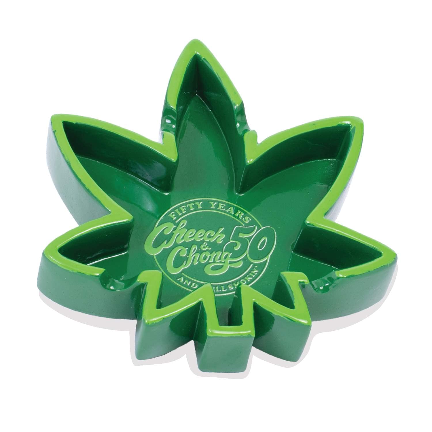 Cheech and Chong50th Anniversary Leaf Icon Ashtrays – Leaf design - Smoking Ash Tray Tabletop, Desktop for Indoor or Outdoor Use, Great Gift for Men or Women, Use with Cigarettes and Cigars