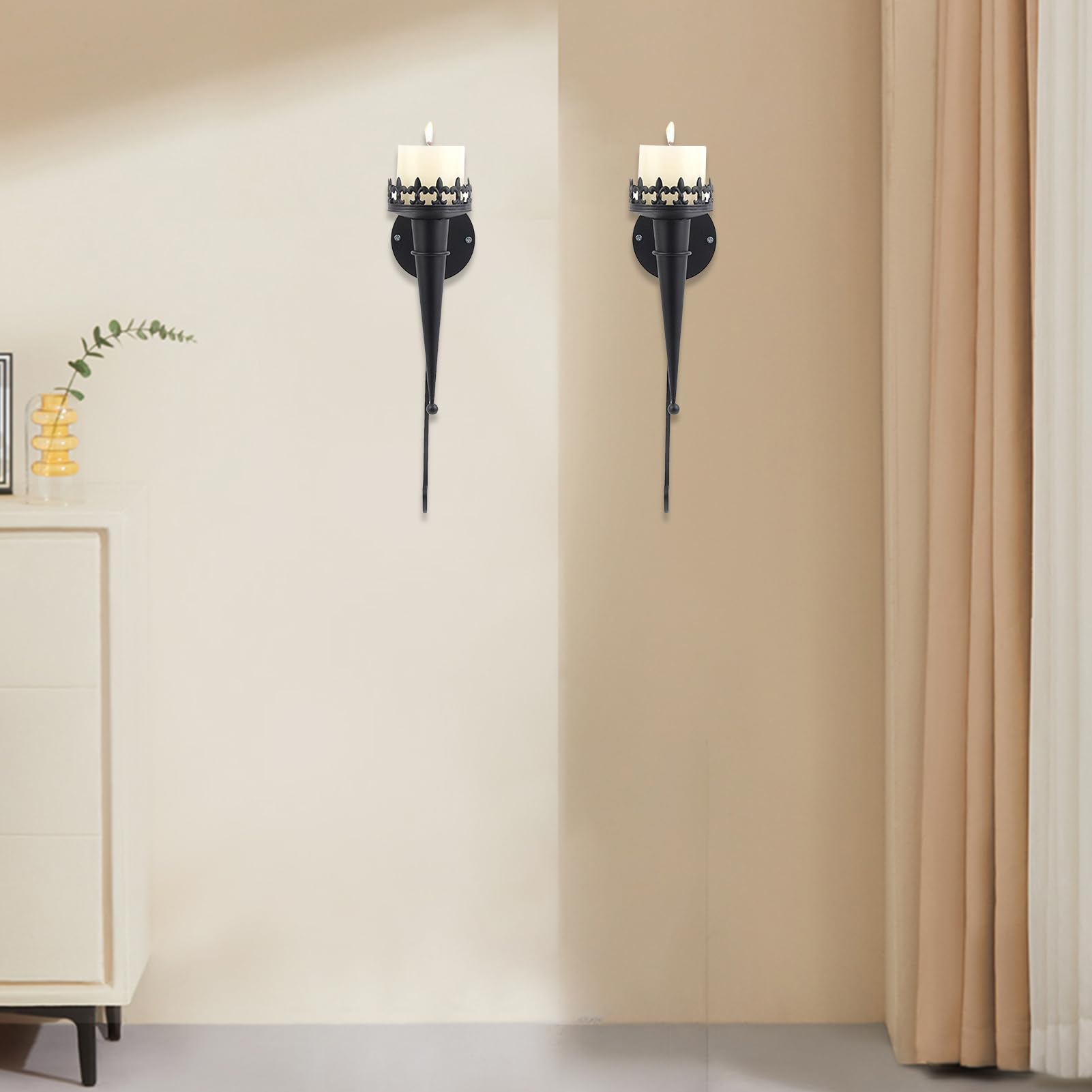 Portacandele da parete – Portacandele decorativo a colonna, multiuso, per camera da, soggiorno e decorazione per la casa, elegante e funzionale accessorio per candele da parete