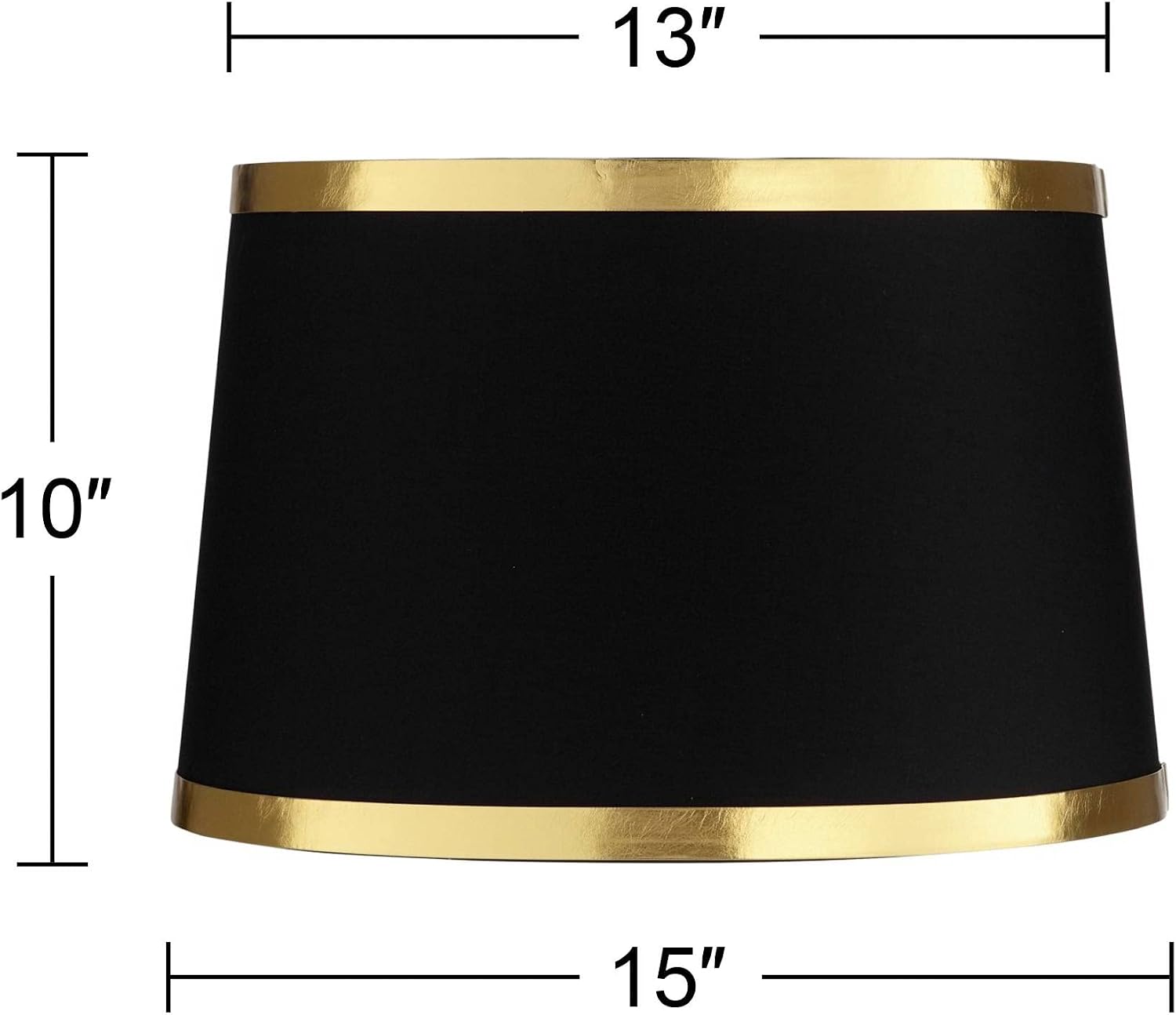 Set of 2 Hardback Tapered Drum Lamp Shades Black Large 13" Top x 15" Bottom x 10" Slant Spider with Replacement Harp and Finial Fitting - Springcrest