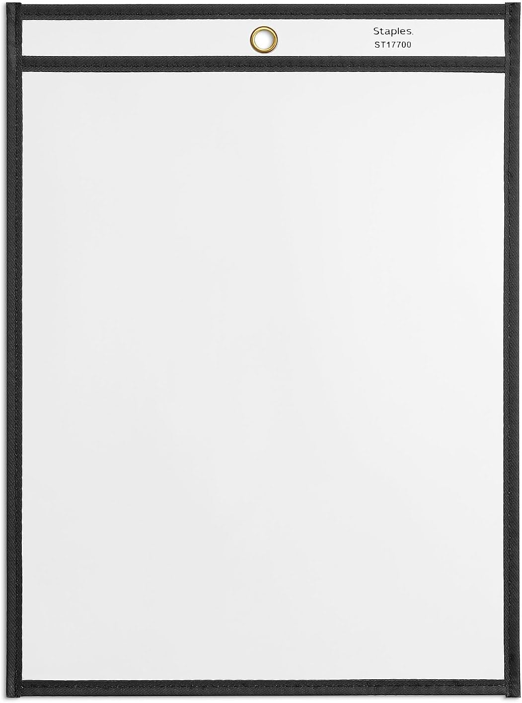 Staples Heavyweight Vinyl Work Order Protecting Pockets – Top-Loading Clear Job Ticket Holders, 25-Pack
