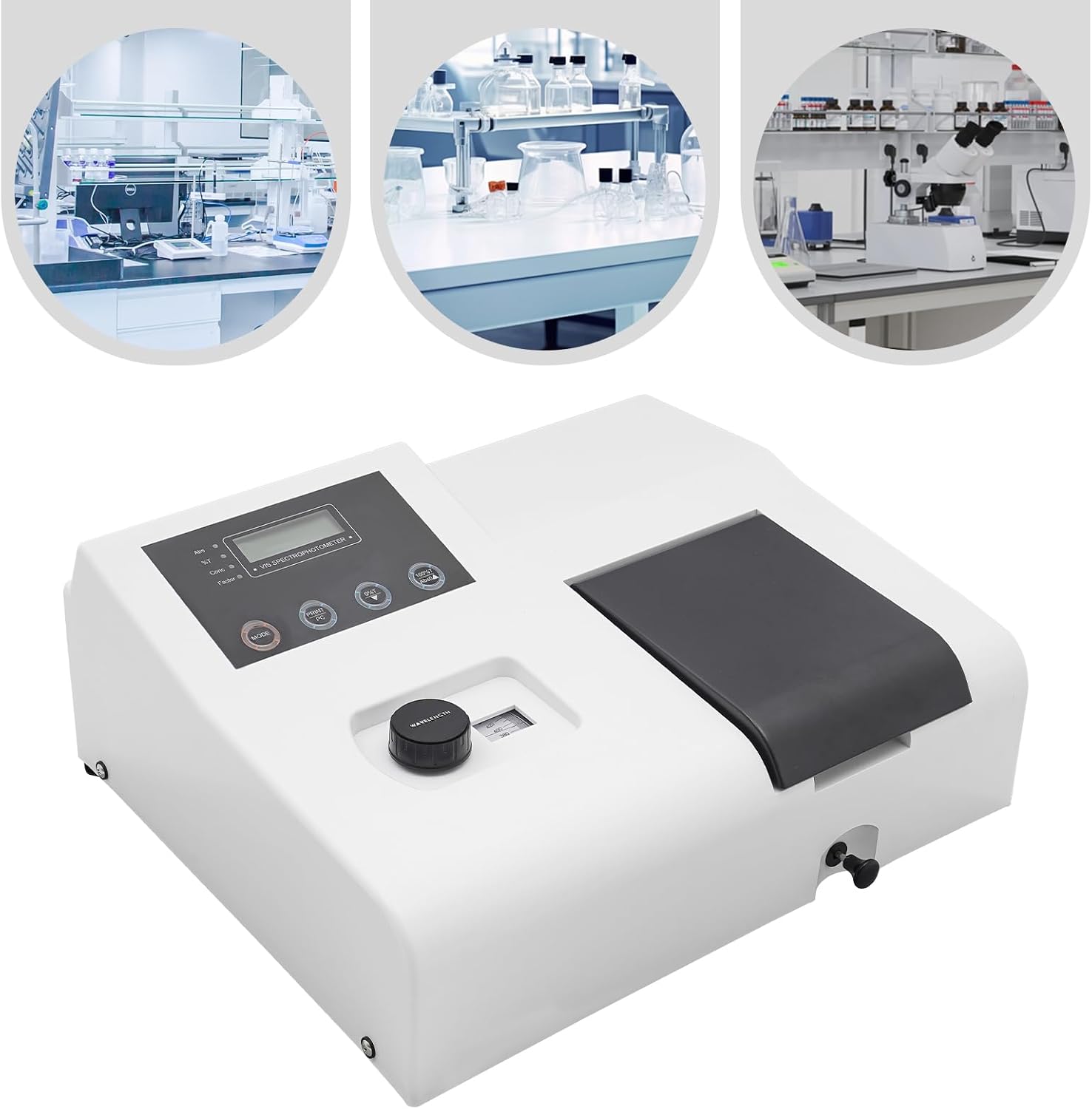 721 Visible Spectrophotometer Lab Equipment - Digital Display Spectrometer with 350-1020nm Wavelength Range, T/A/C Measurement Modes, Tungsten Lamp & Auto-Zeroing for Precise Analysis (110V)