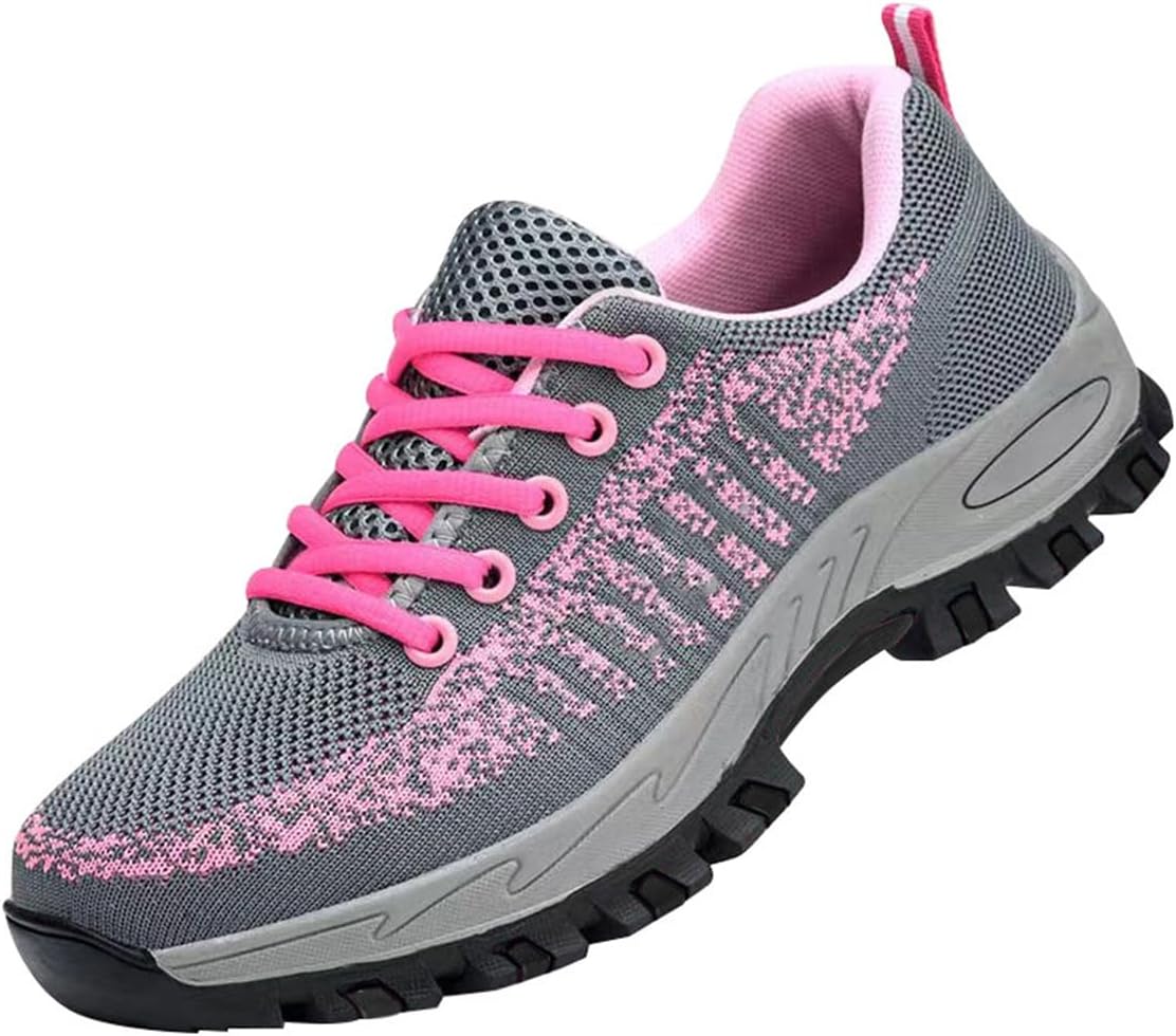Women’s Steel Toe Shoes Breathable Puncture Proof Construction Industrial Sneakers Lightweight Work Safety Shoes