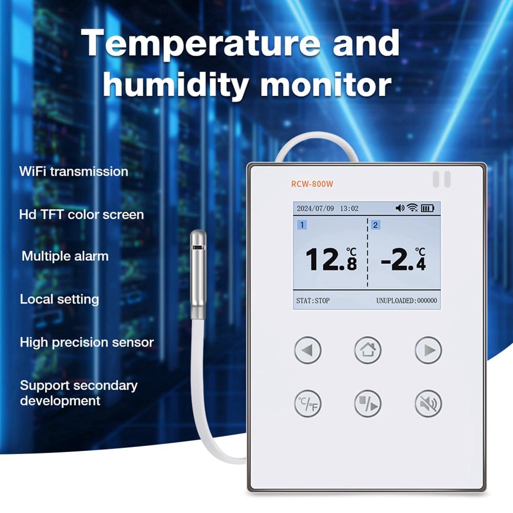 Registrador de Datos de Temperatura y Humedad en Tiempo Real Inalámbrico con Sonda Externa para Monitoreo Inalámbrico para la Gestión de la Cadena de Frío