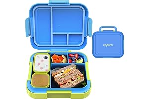 Caperci Kids Leakproof Bento Lunch Box - Blue/Juicy Pear