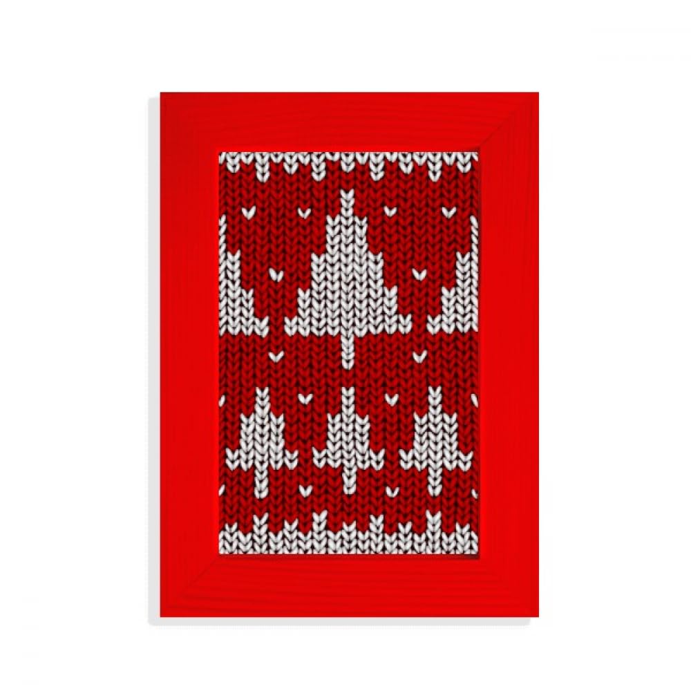 Cadre photo rouge en tricot arbre nordique : décoration murale scandinave et cadre tissu rouge