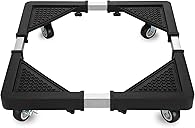 Mini Fridge Stand with 4 Locking Wheels 17.7"-25.6" Adjustable Dolly Washing Machine Stand Base，for Furniture Portable Refrigerator Dryer Stand（Black）
