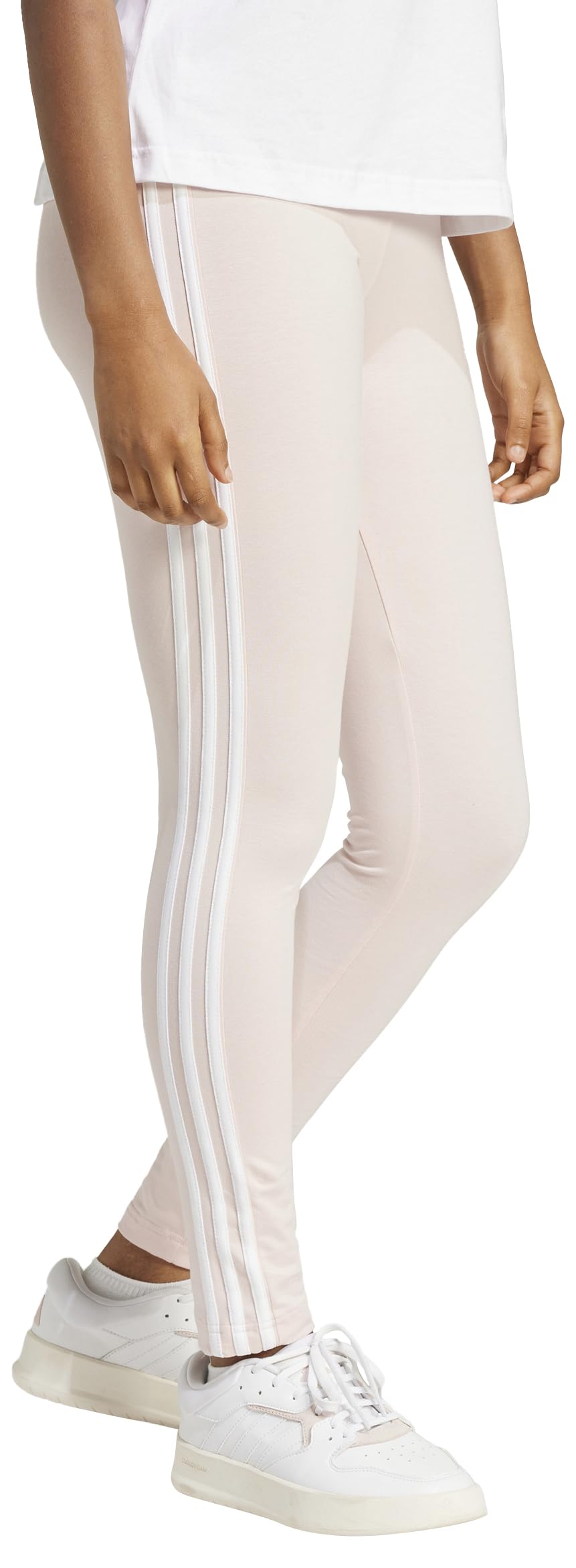 adidas Kobiety 3 Stripes Leggings, sandy pink, S Tall