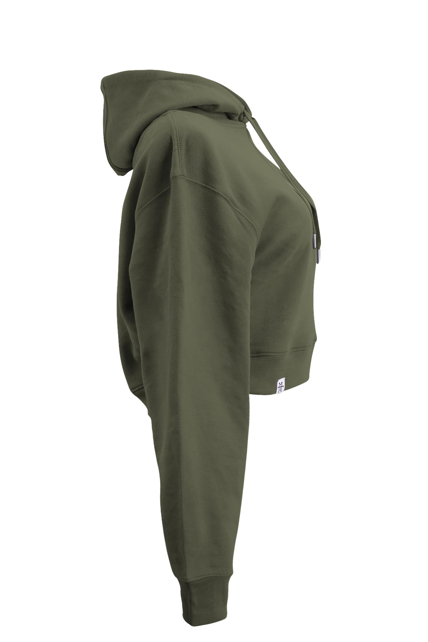 Manufaktur13 Oversize Crop Hoodie - Kapuzenpullover, Cropped Sweatshirt, Crop-Top Pullover für Damen/Frauen, Kordeln aus Metall, Bolero