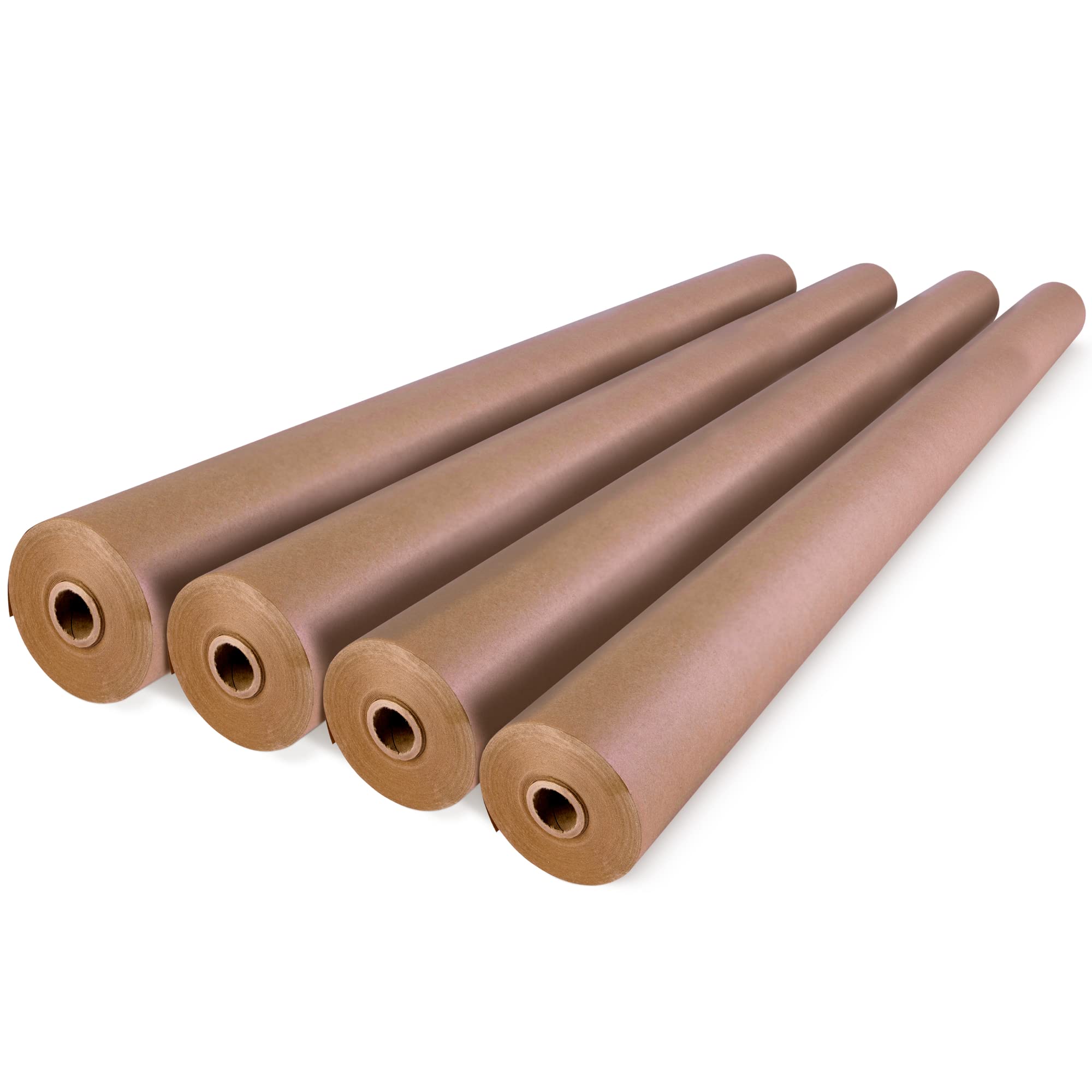 IDL Packaging 48" x 150 feet (1800 inches) Brown Kraft Paper Roll, 50 lbs (Pack of 4) - Heavy Duty Paper for Packing, Moving, Shipping, Crafts - 100% Recyclable Natural Kraft Wrapping Paper