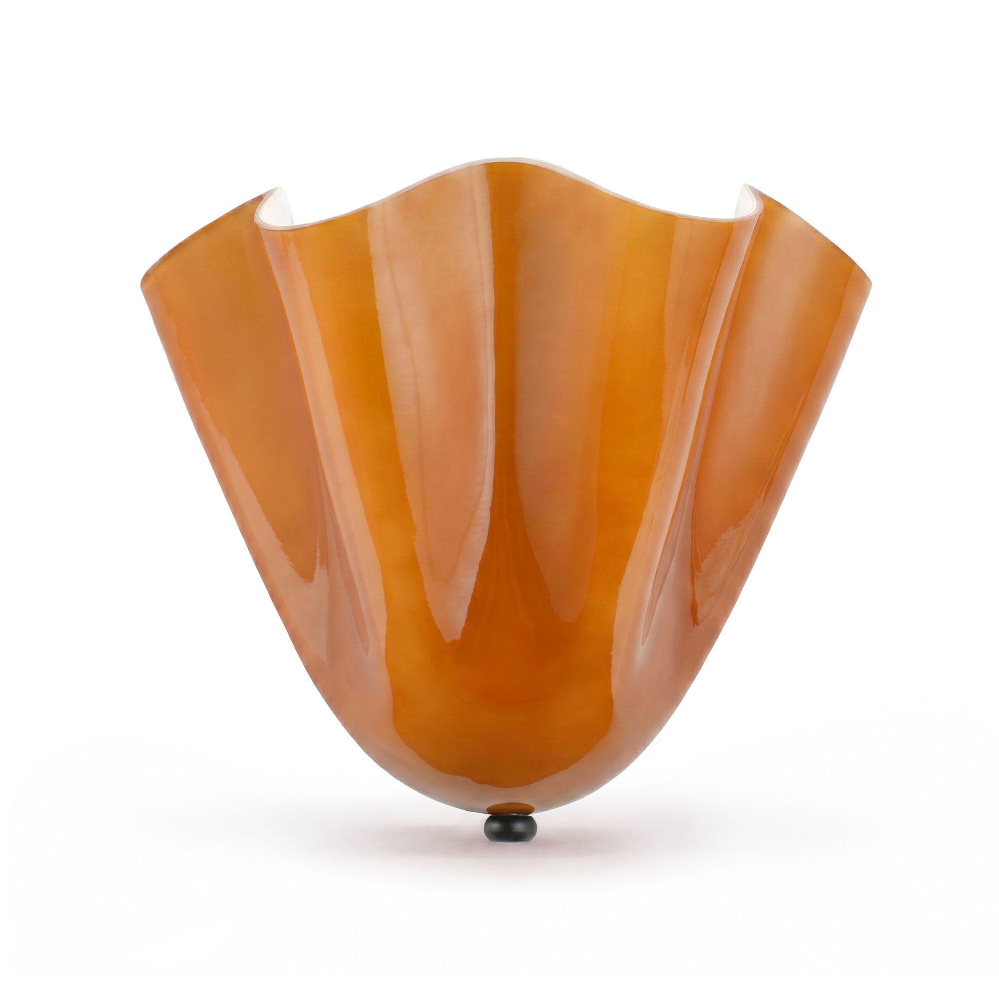Photo 1 of nunoaieo Amber Glass Wall Sconce, 11" Wavy Silhouette