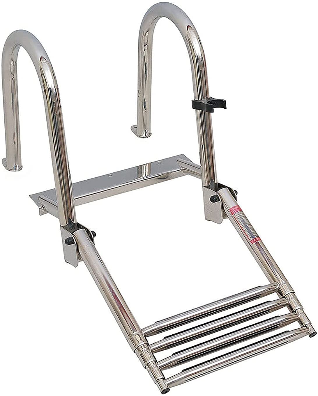 Sjdopulse 4 Step Telescopic Ladder For Boat & Swimming Pool, Folding Pontoon Boat Ladder With 2 Handrails, Hanging Ladder For Ships